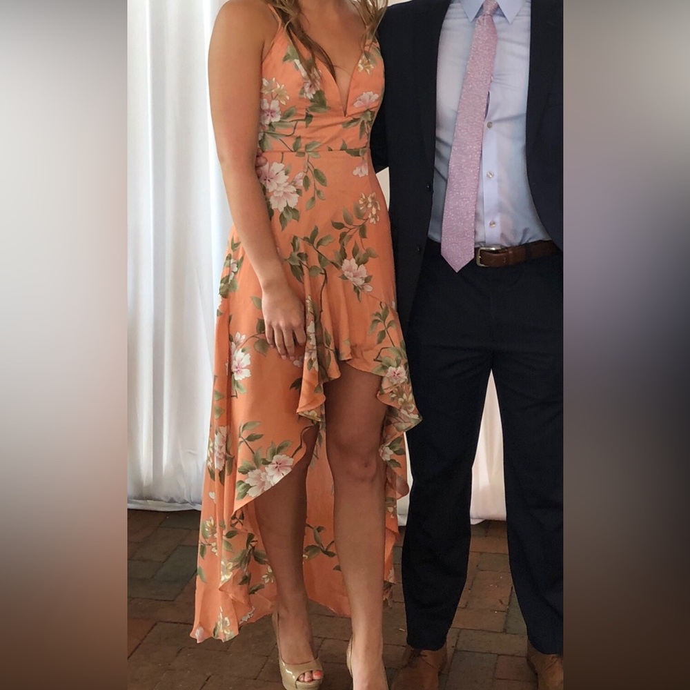 Peach Floral Dress